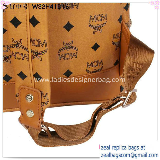 High Quality Replica MCM Medium Stark Front Studs Backpack MC4238 Wheat - Click Image to Close